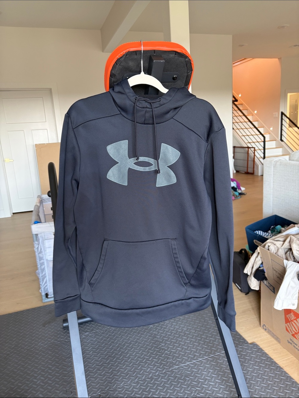 Under Armour Men's Black Turtleneck Hoodie with Reflective Logo